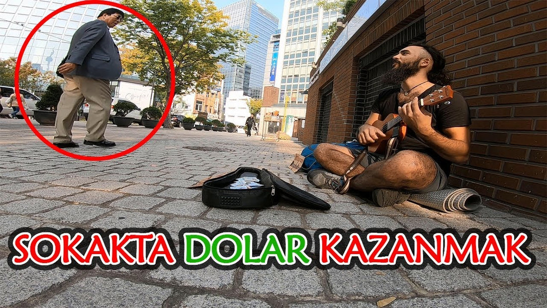 Güney Kore sokaklarında ukulele çalarak para kazandığım anları gösteren video kapağı.