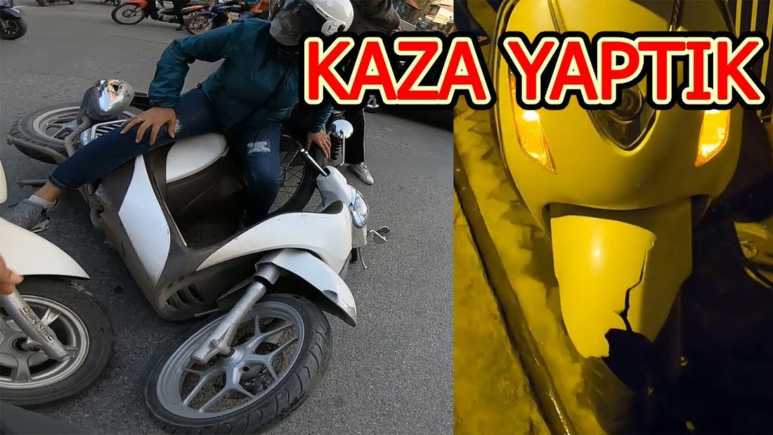 Vietnam'da motosiklet kiralayıp kaza yaptığımız anlar.